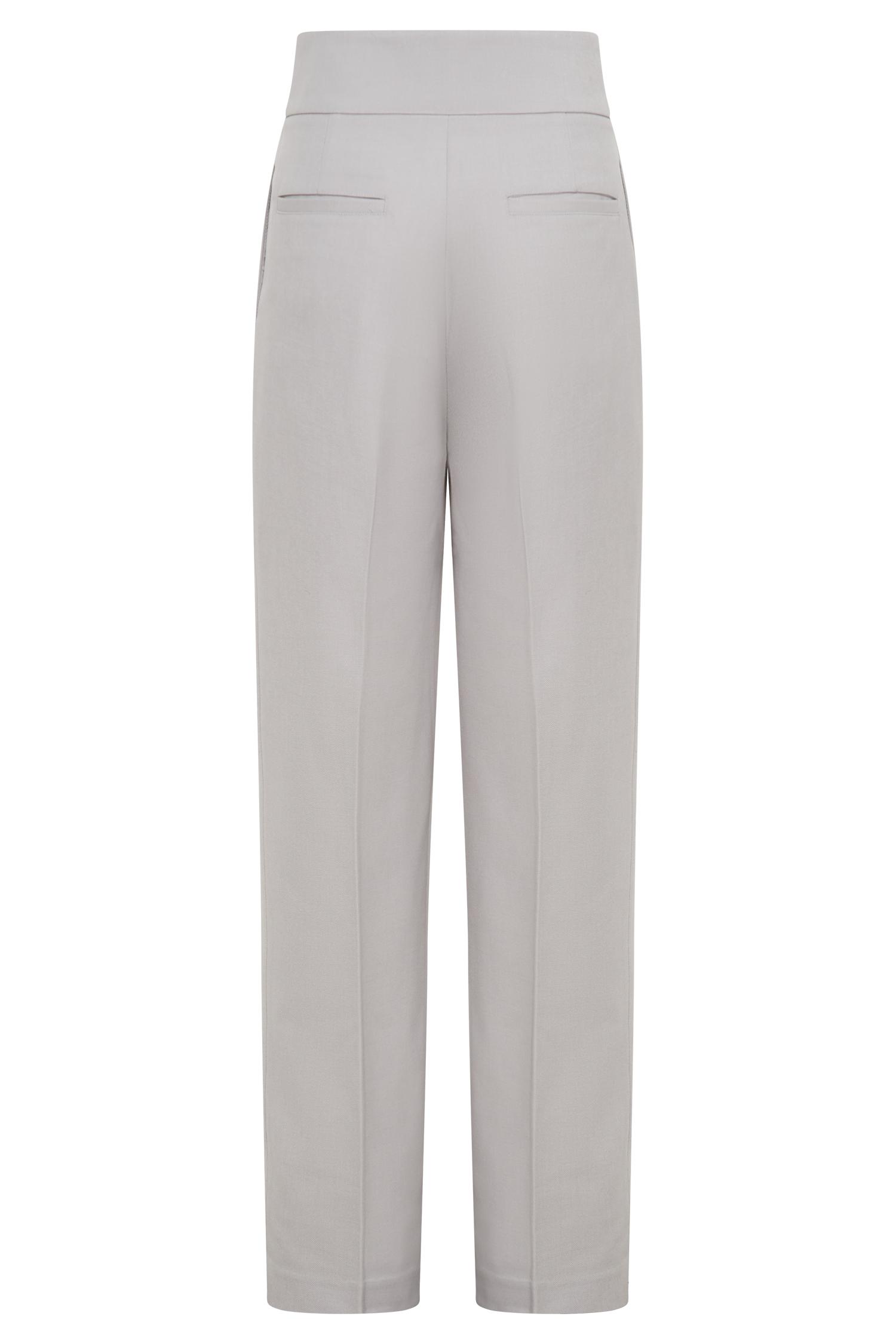 Penelope Pleated High Waisted Pants - Grey Product Image