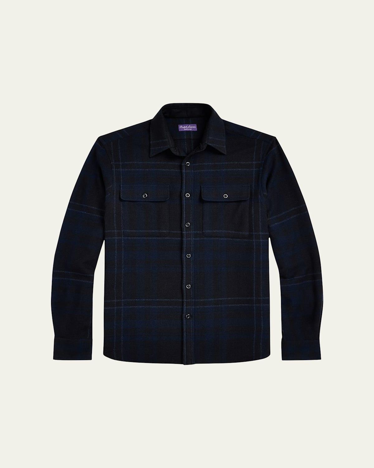 Mens Plaid Wool-Blend Shirt Product Image
