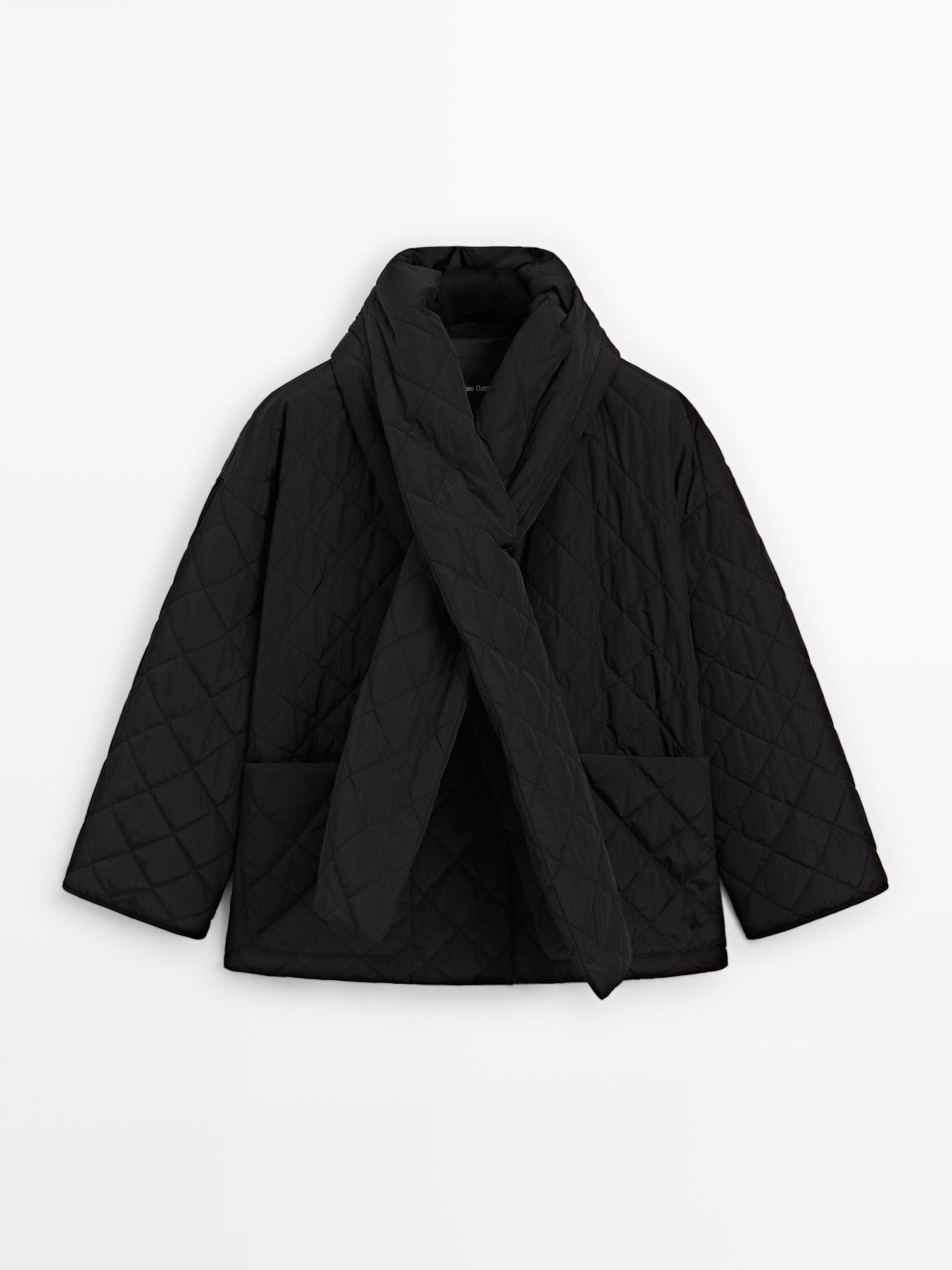 Lightweight jacket with scarf detail Product Image