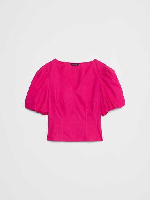 Bubble-Sleeve Seamed Top Product Image