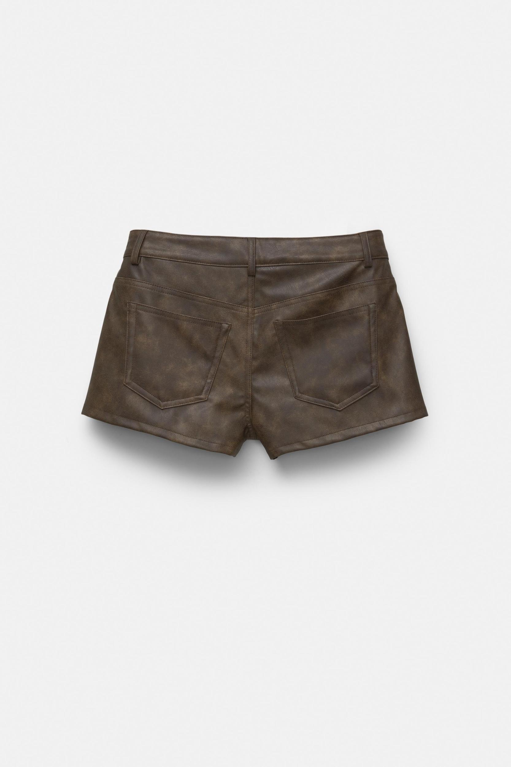 Studded faux leather shorts Product Image