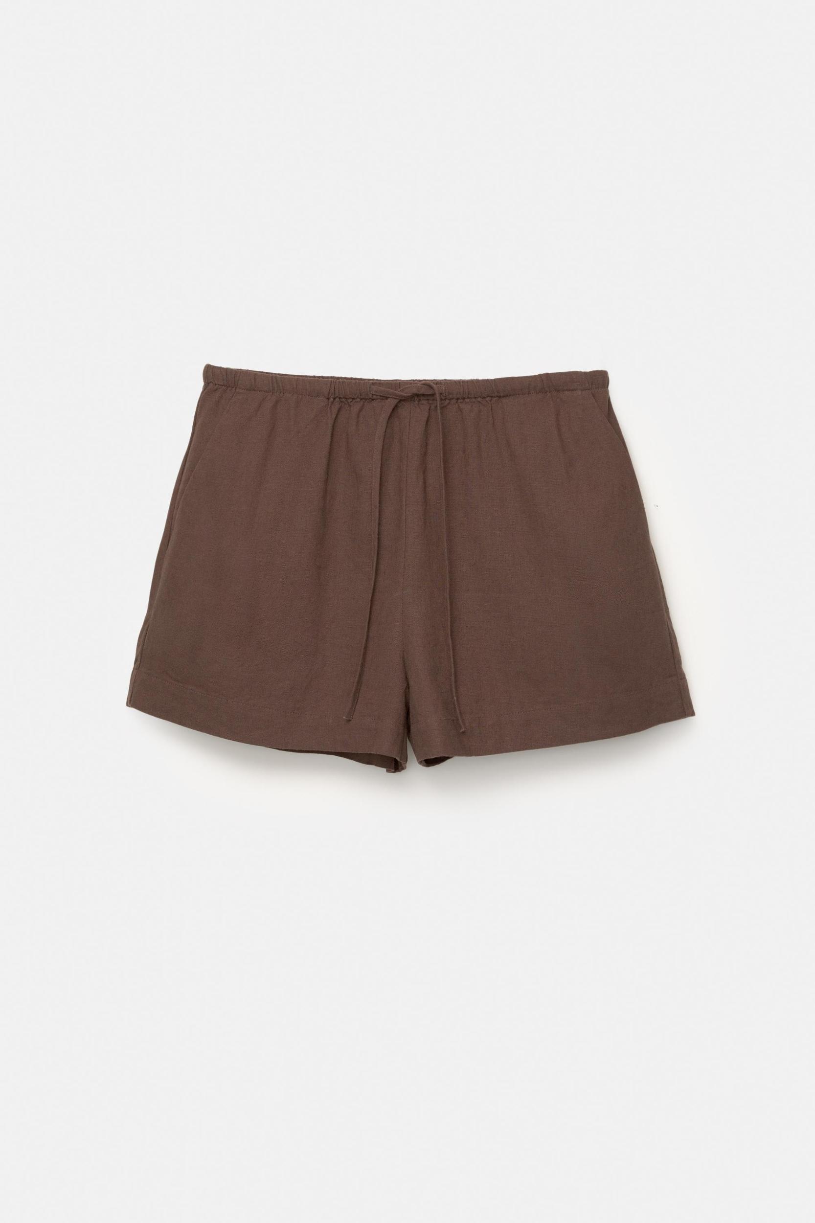 Rustic linen blend shorts Product Image