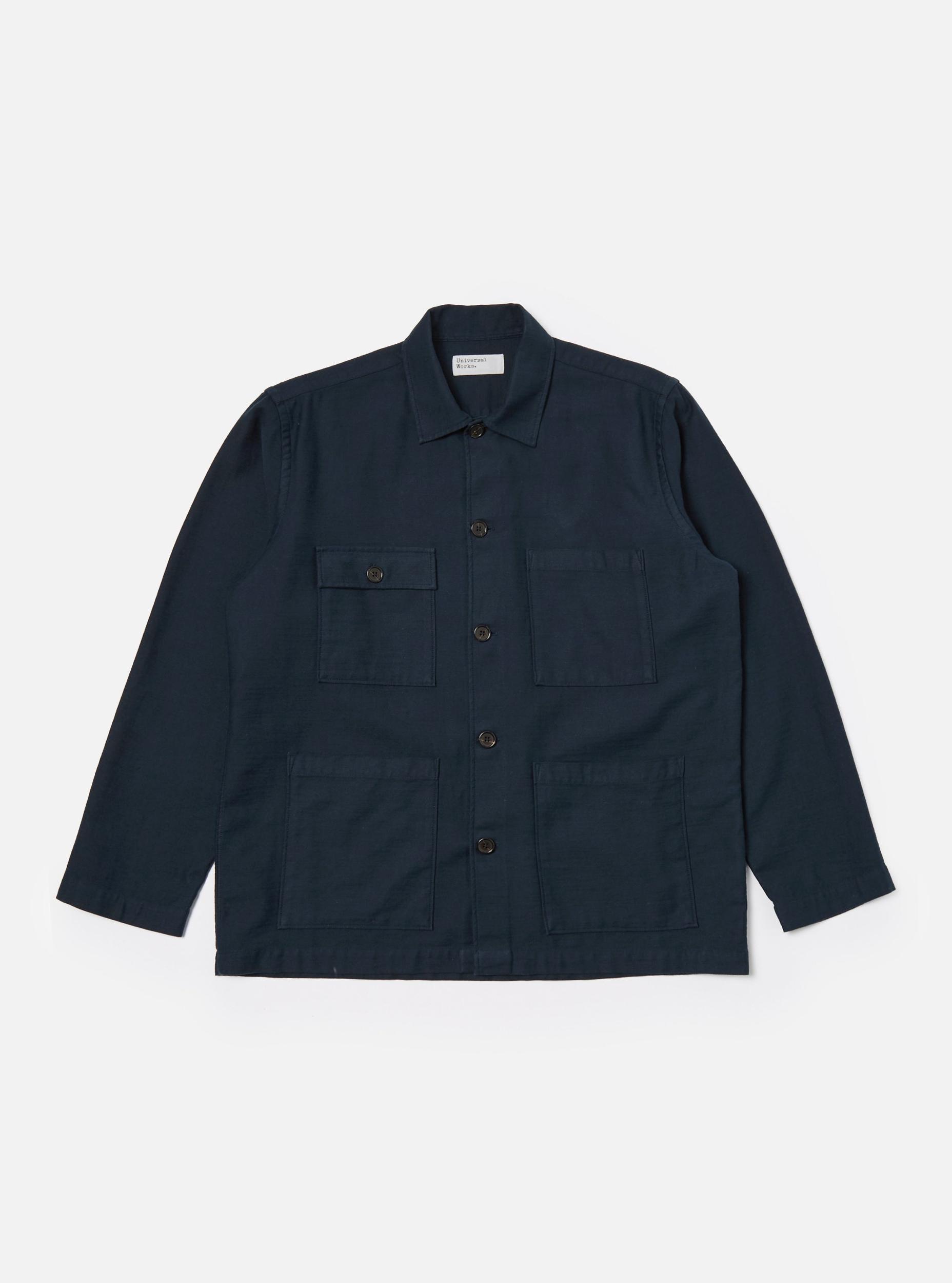 Navy Slub Sateen Dockside Jacket Product Image