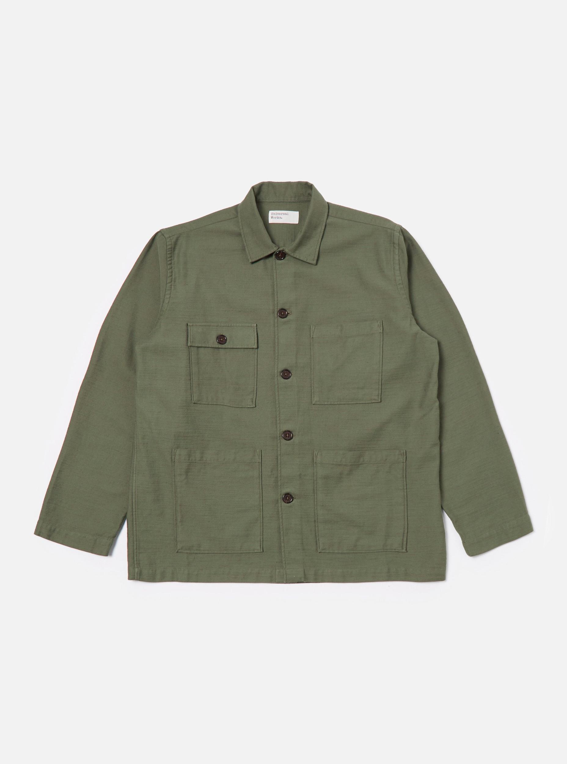 Olive Slub Sateen Dockside Jacket Product Image