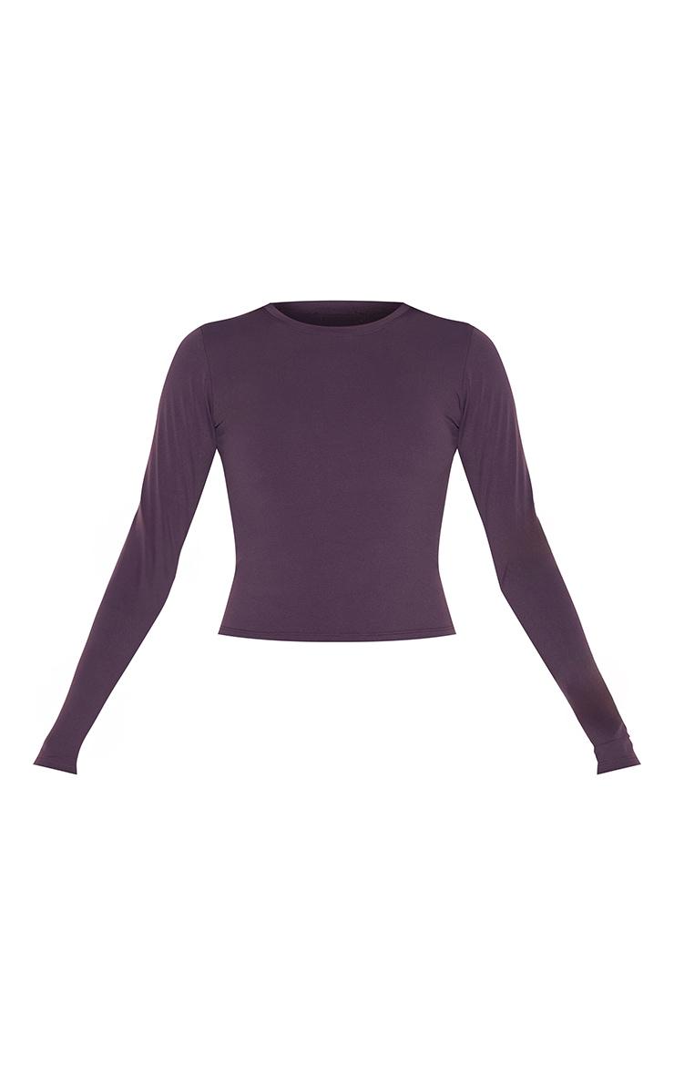 Dark Plum Ultimate Sculpt Long Sleeve Crop Gym Top Product Image