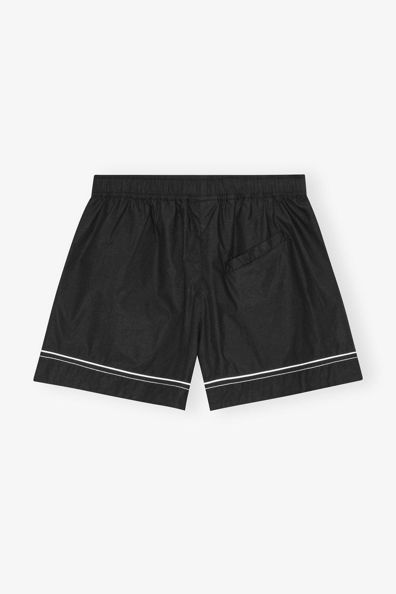 Black Cotton Poplin Shorts Product Image