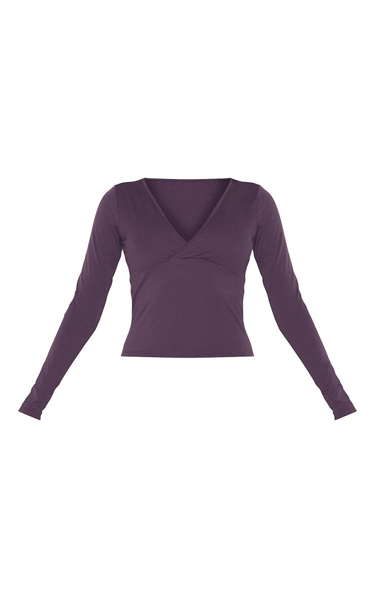 Plum Sculpt Crossover Long Sleeve Top Product Image