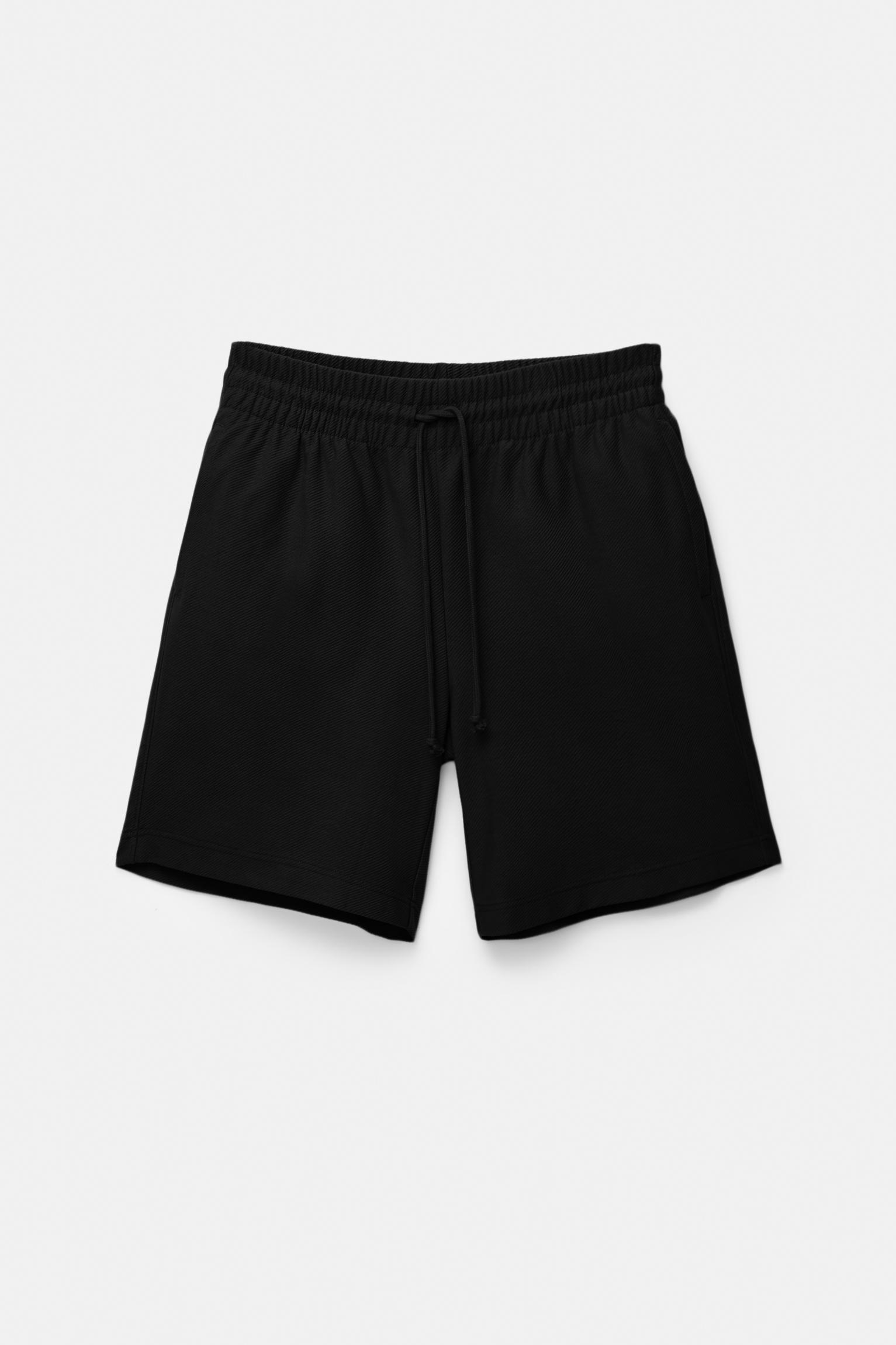 Diagonal textured Bermuda short sweatpants Product Image
