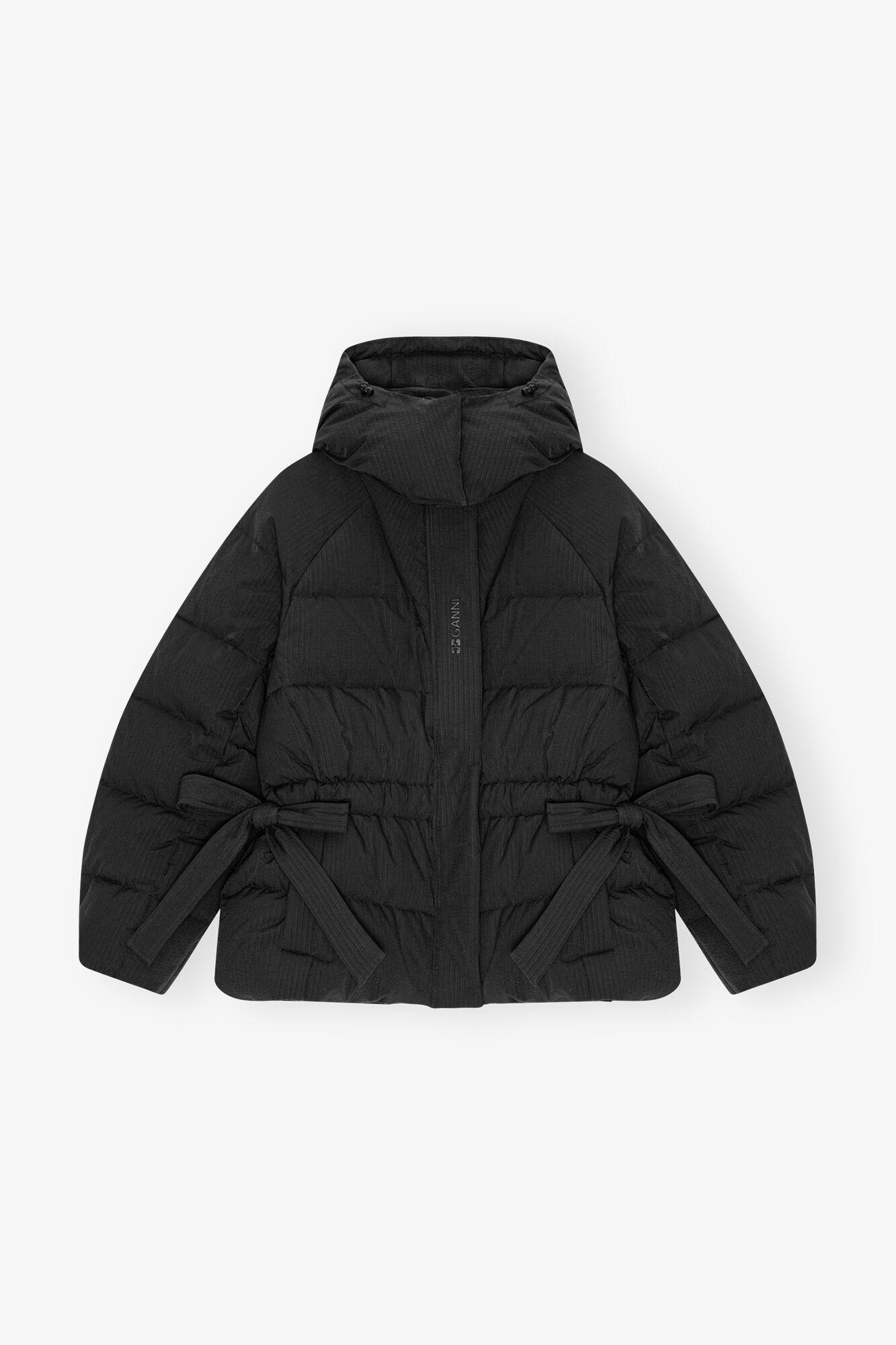 Black Tech Oversized Puffer Jacket Product Image