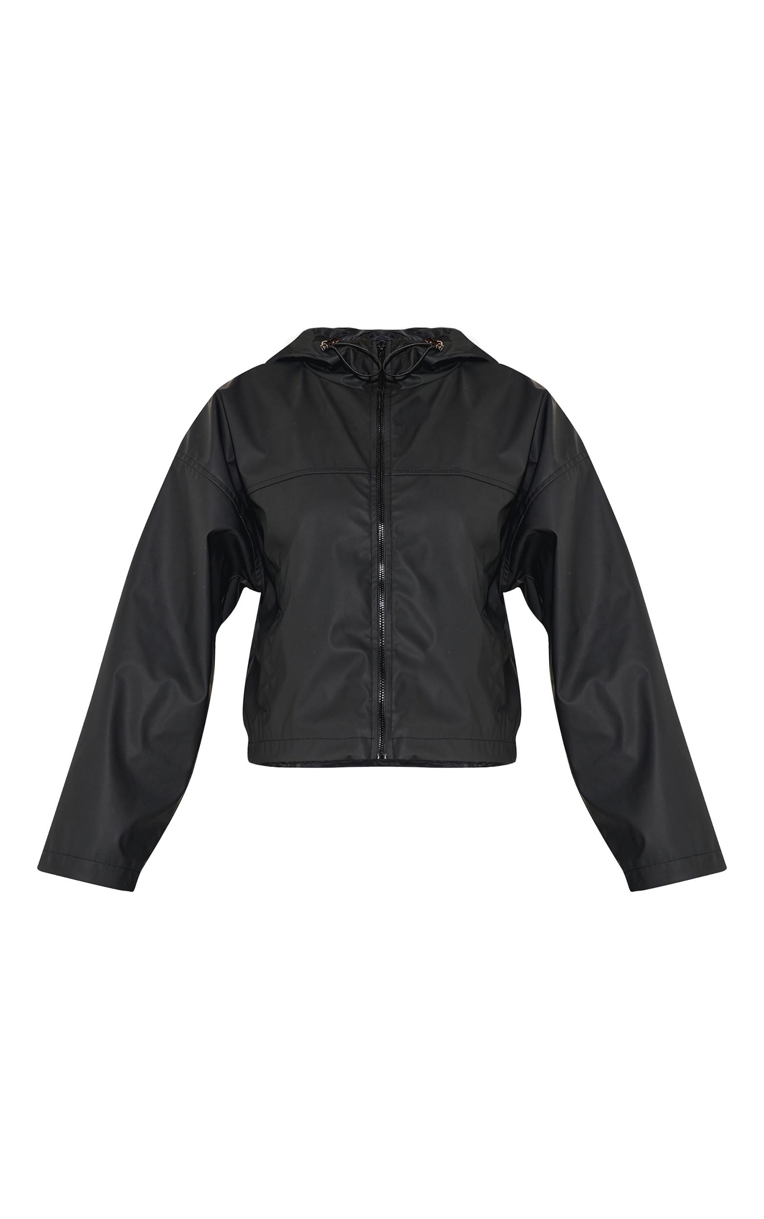 Black Cropped Hooded Jacket Product Image