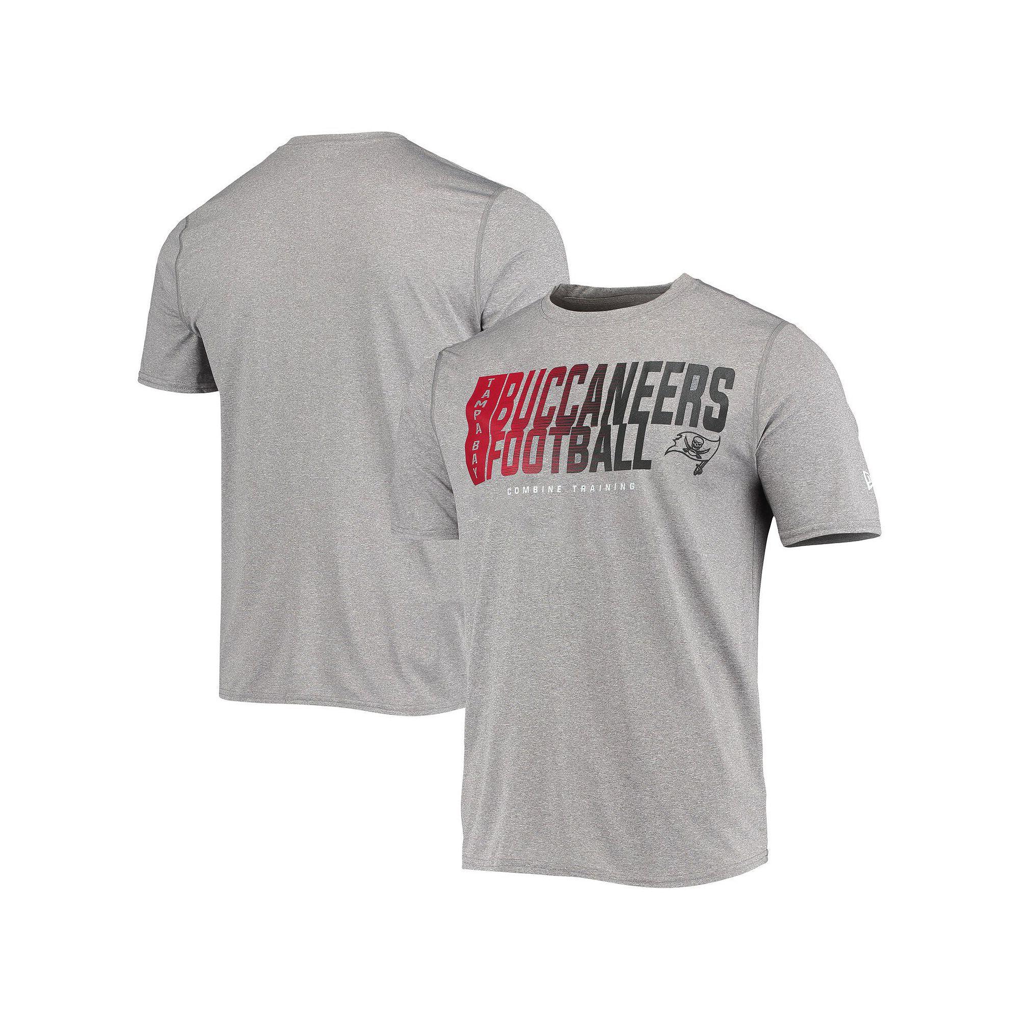 Men's New Era Heathered Gray Tampa Bay Buccaneers Combine Authentic Game On T-Shirt, Size: XL, Grey Product Image