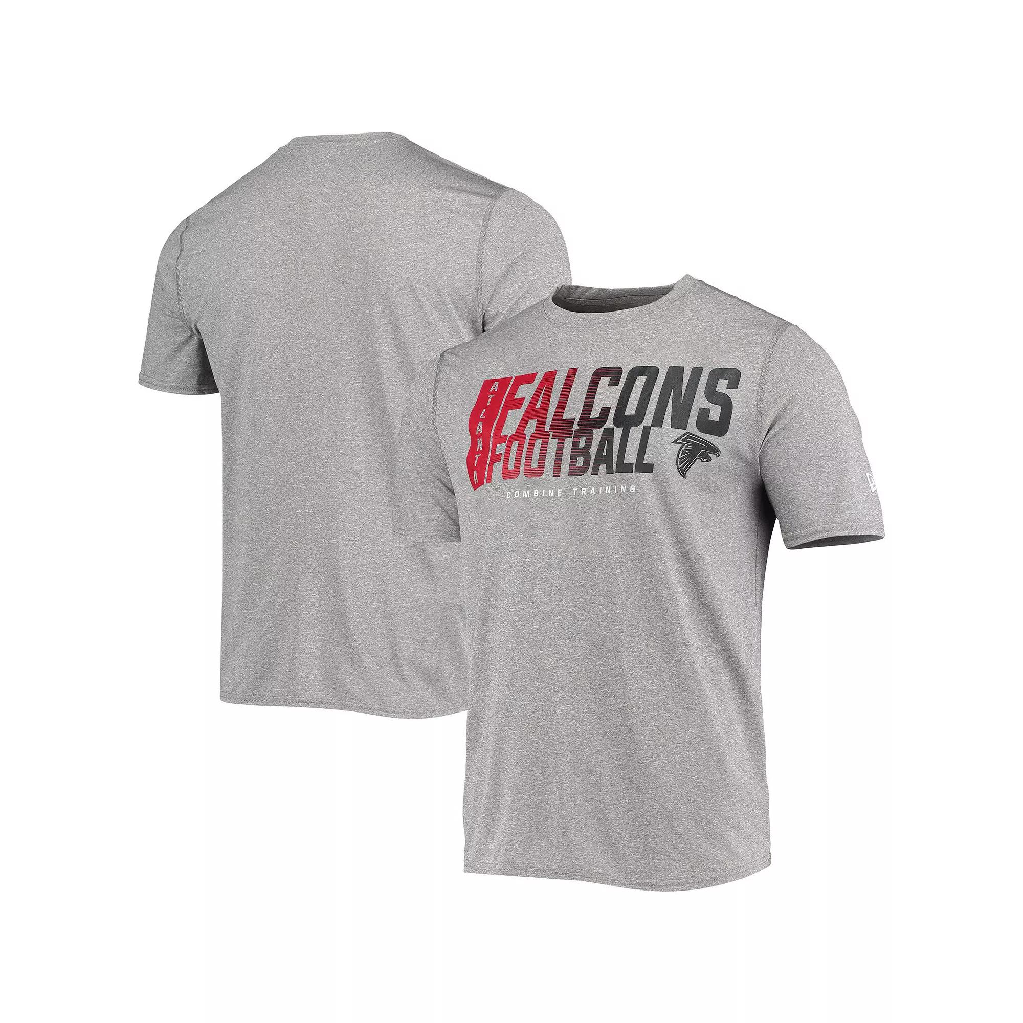 Men's New Era Heathered Gray Atlanta Falcons Combine Authentic Game On T-Shirt,  Product Image