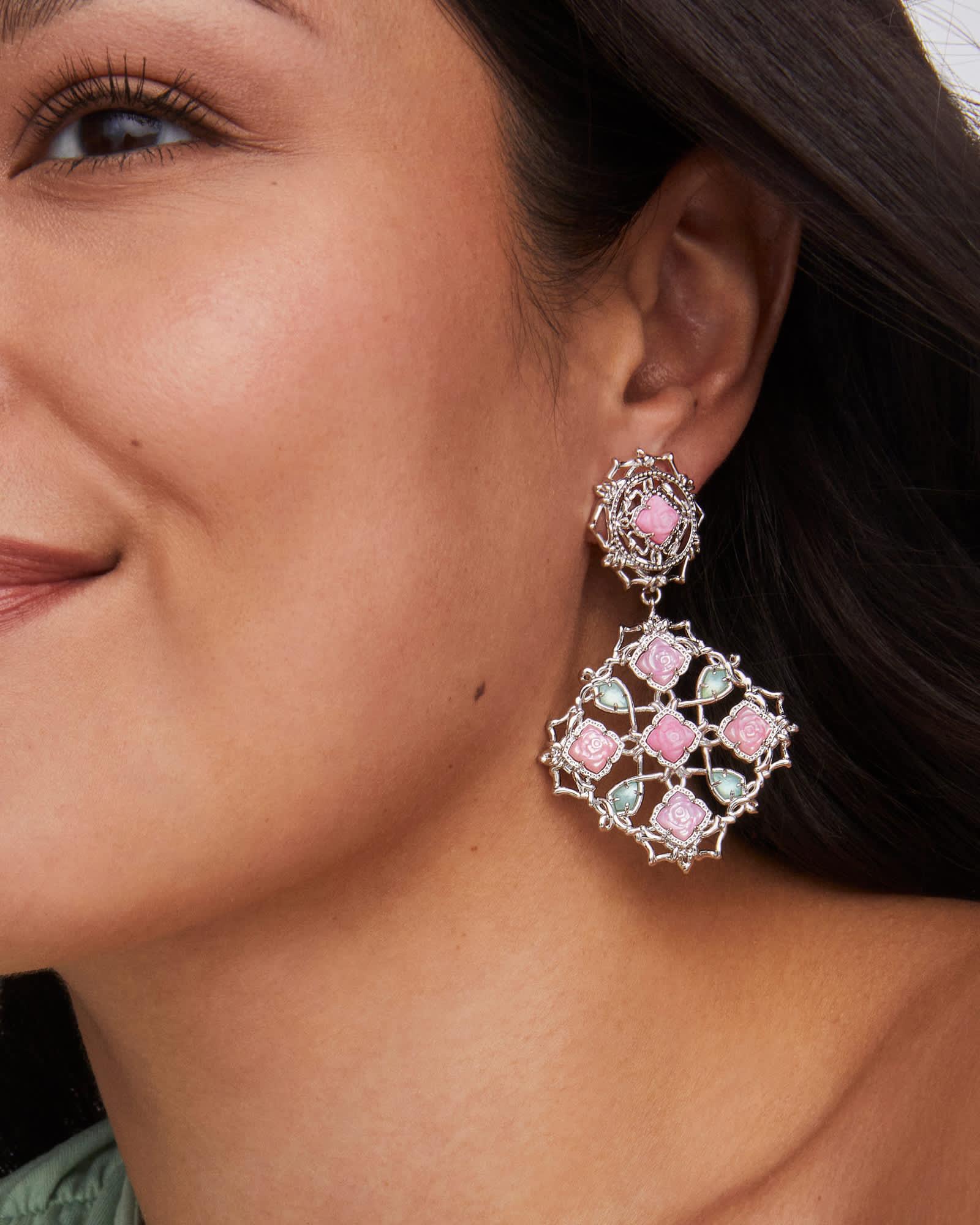 Mallory Rose Silver Convertible Statement Earrings Product Image