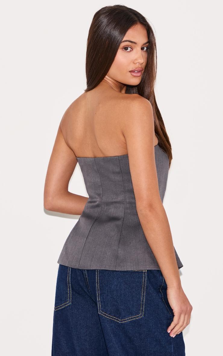 Charcoal Woven Structured Bandeau Vest Product Image
