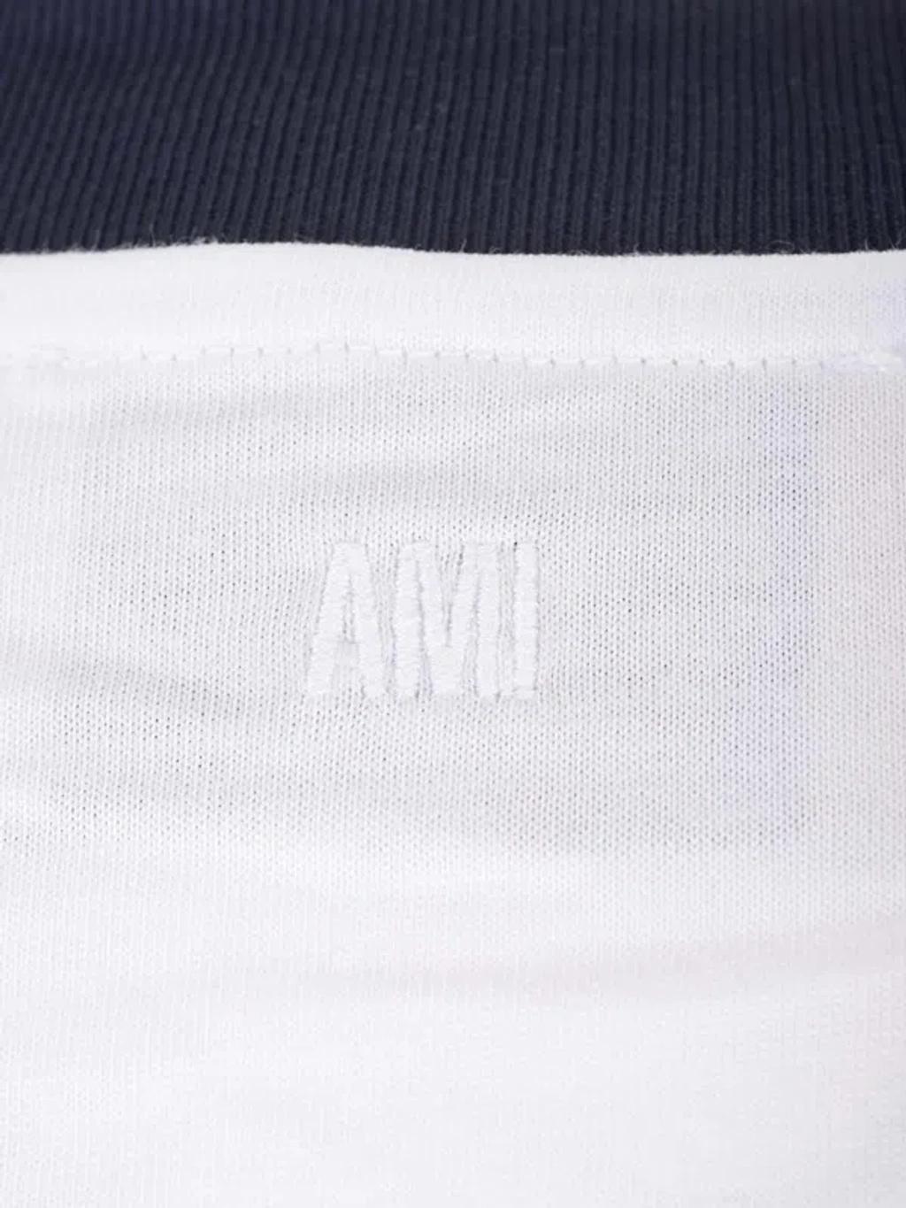 AMI ALEXANDRE MATTIUSSI Ami Paris Organic Cotton Logo Graphic T-shirt In White Product Image