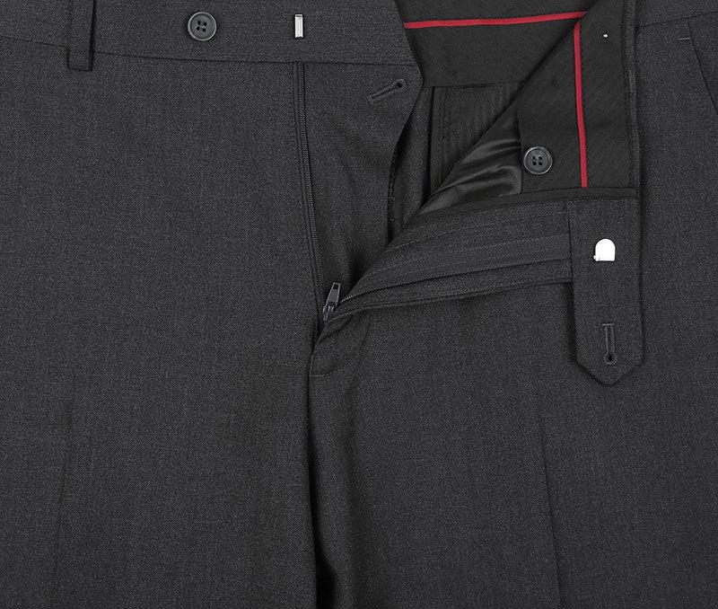 Vanderbilt Collection  - Classic 2 Piece Suit 2 Buttons Regular Fit In Charcoal Gray Product Image