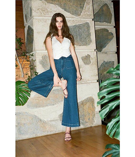 Rolla's Sailor Denim High Rise Slim Wide Leg Jeans Product Image