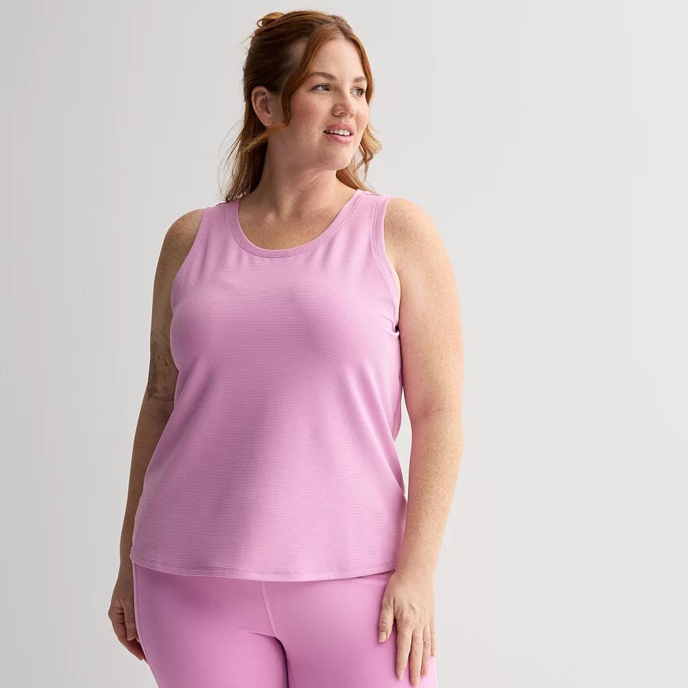 Plus Size Tek Gear® Rib Easy Tank Top, Women's, Size: 2XL, Mineral Black Product Image