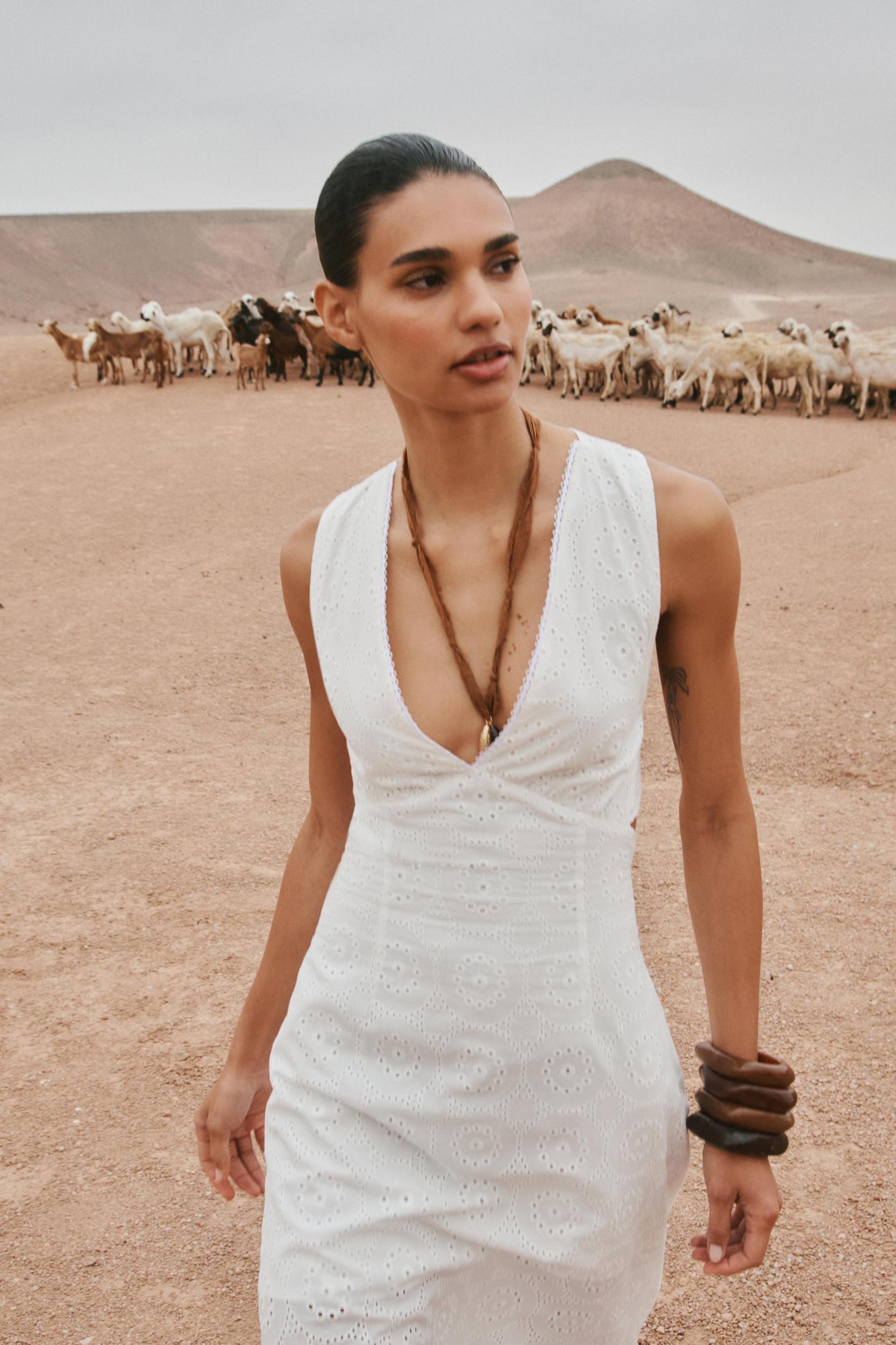 EMBROIDERED MIDI DRESS Product Image