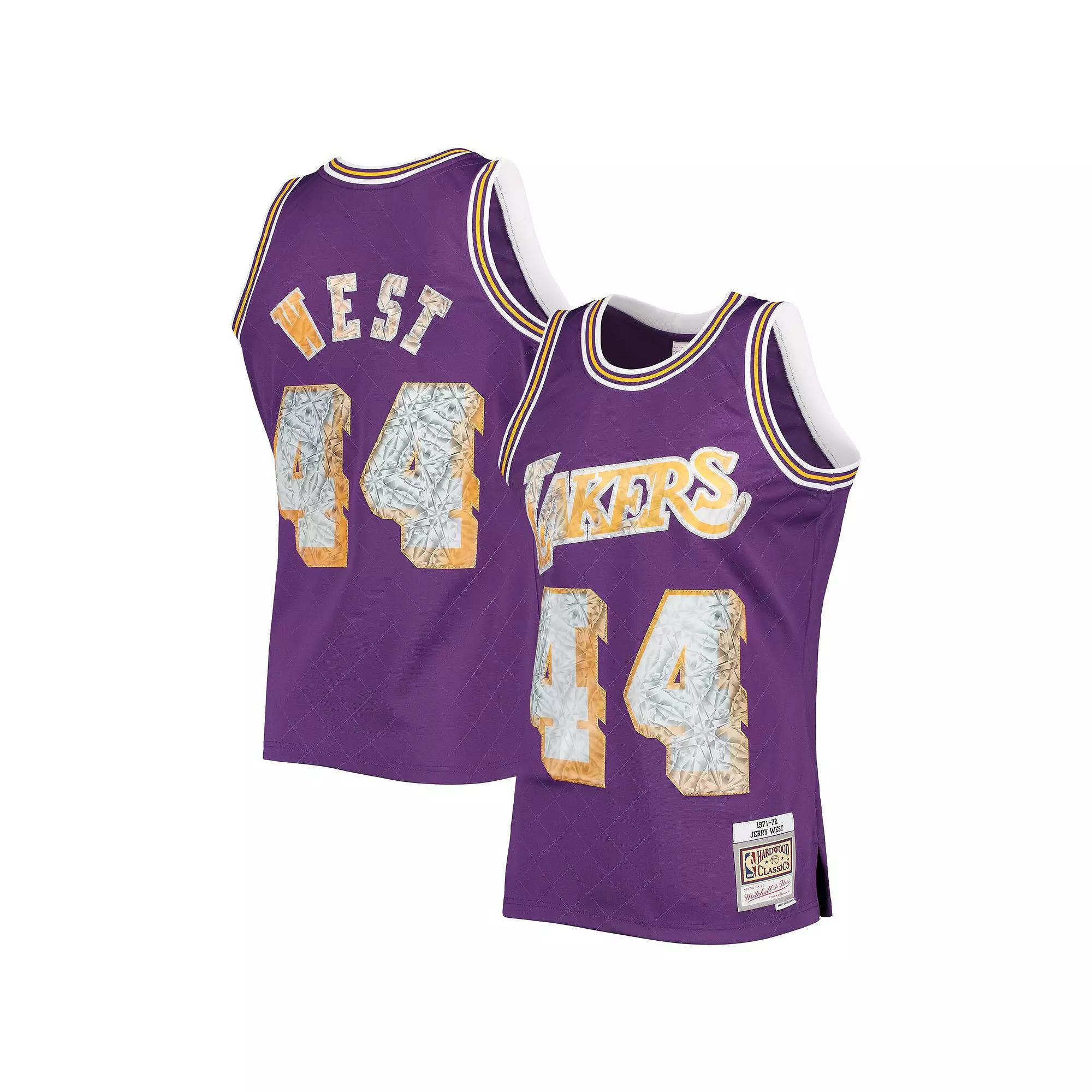 Men's Mitchell & Ness Jerry West Purple Los Angeles Lakers 1996-97 Hardwood Classics NBA 75th Anniversary Diamond Swingman Jersey, Size: Medium Product Image