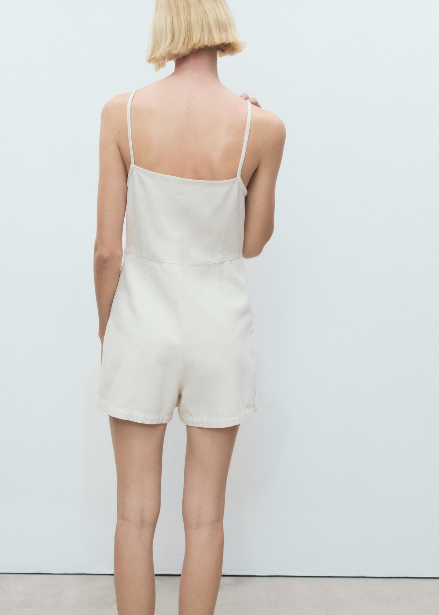 Short denim pinafore - Women | MANGO USA Product Image