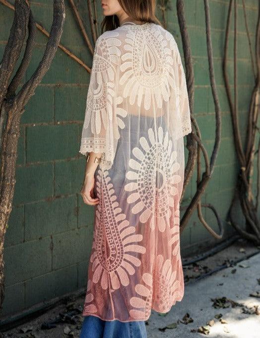 Ombre Bohemian Lace Kimono Product Image