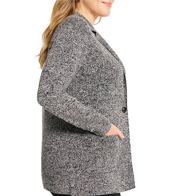NIC + ZOE Plus Size Elegant Knit Notch Lapel Long Sleeve Blazer Product Image