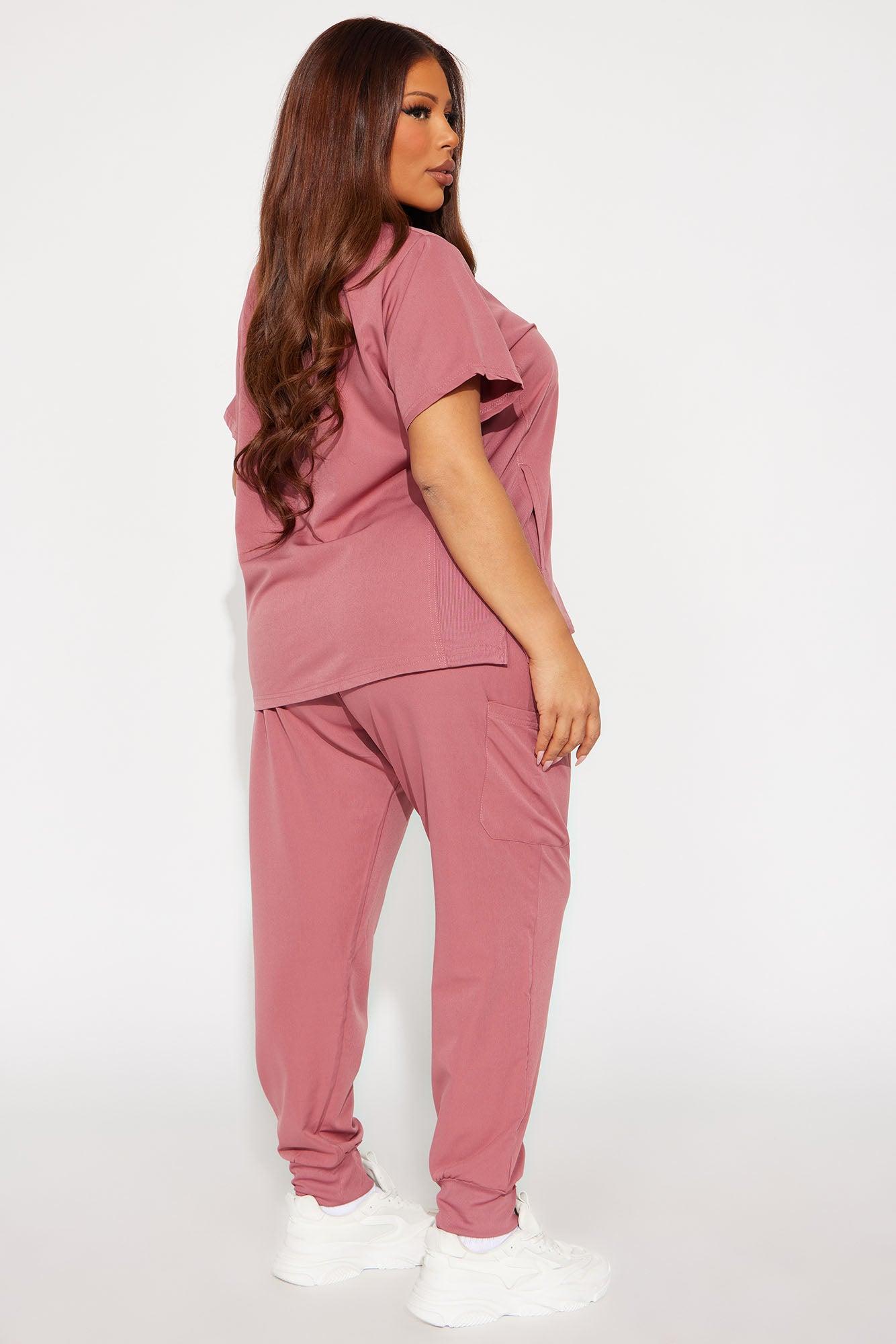 Get To Work Stretch Uniform Scrub Jogger Set - Rose Female Product Image