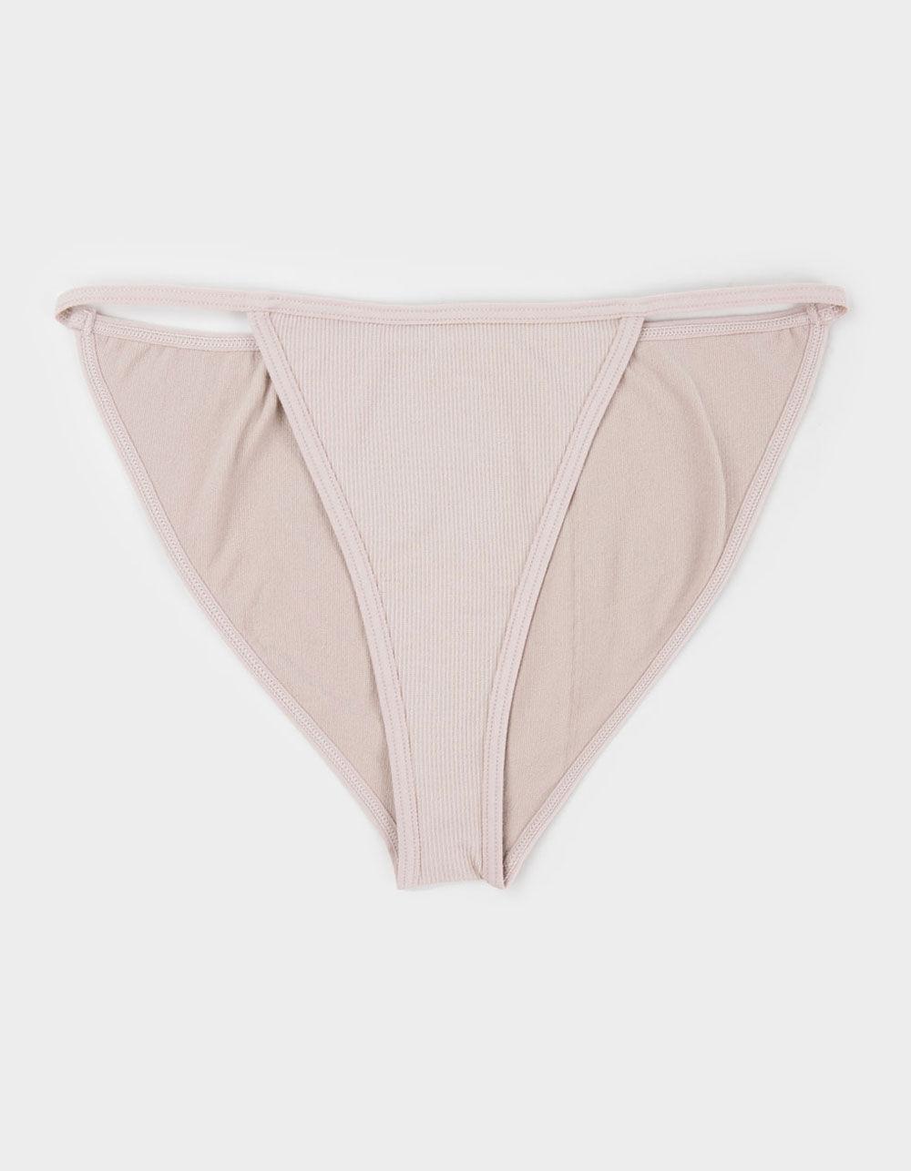 FULL TILT Seamless Rib Cheeky Panties - DK GREEN Product Image