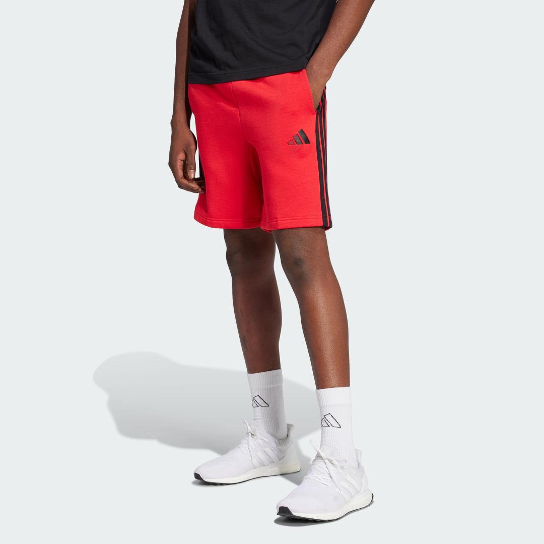Essentials 3-Stripes Fleece Shorts Product Image