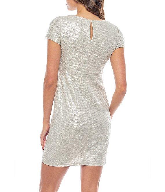 Marina Short Sleeve Crew Neck Sheath Dress Product Image