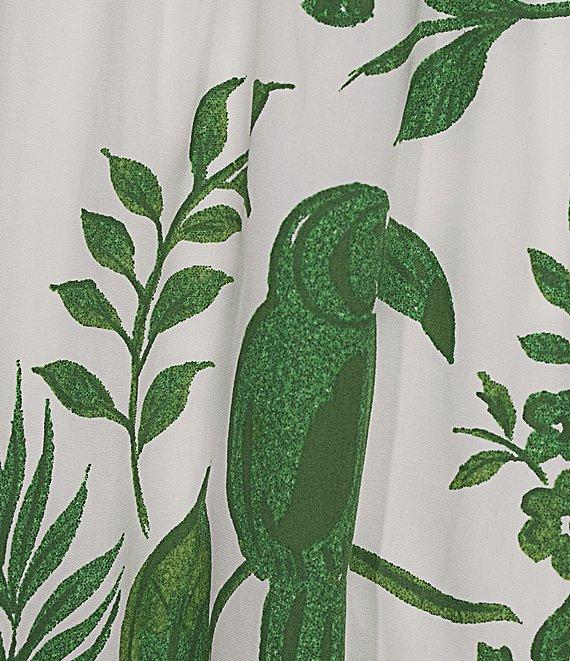 Sugarlips Printed Scoop Neck Double Ruffle Short Sleeve Smocked Midi Dress Product Image