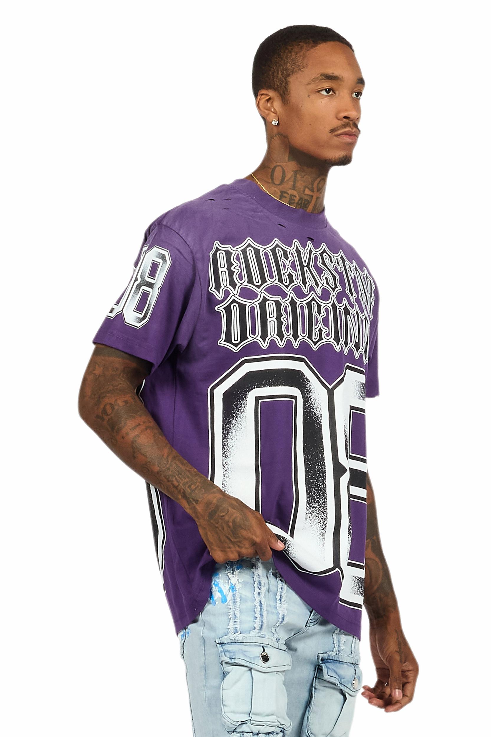 Alim Purple Oversized Graphic T-Shirt Male Product Image