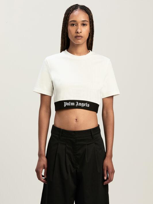 Classic Logo Tape Crop Tee Off White Bla Product Image