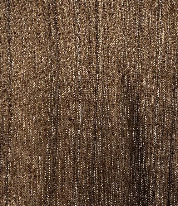 Alex Marie Bella Crinkle Metallic V-Neck Blouson Long Sleeve A-Line Gown Product Image