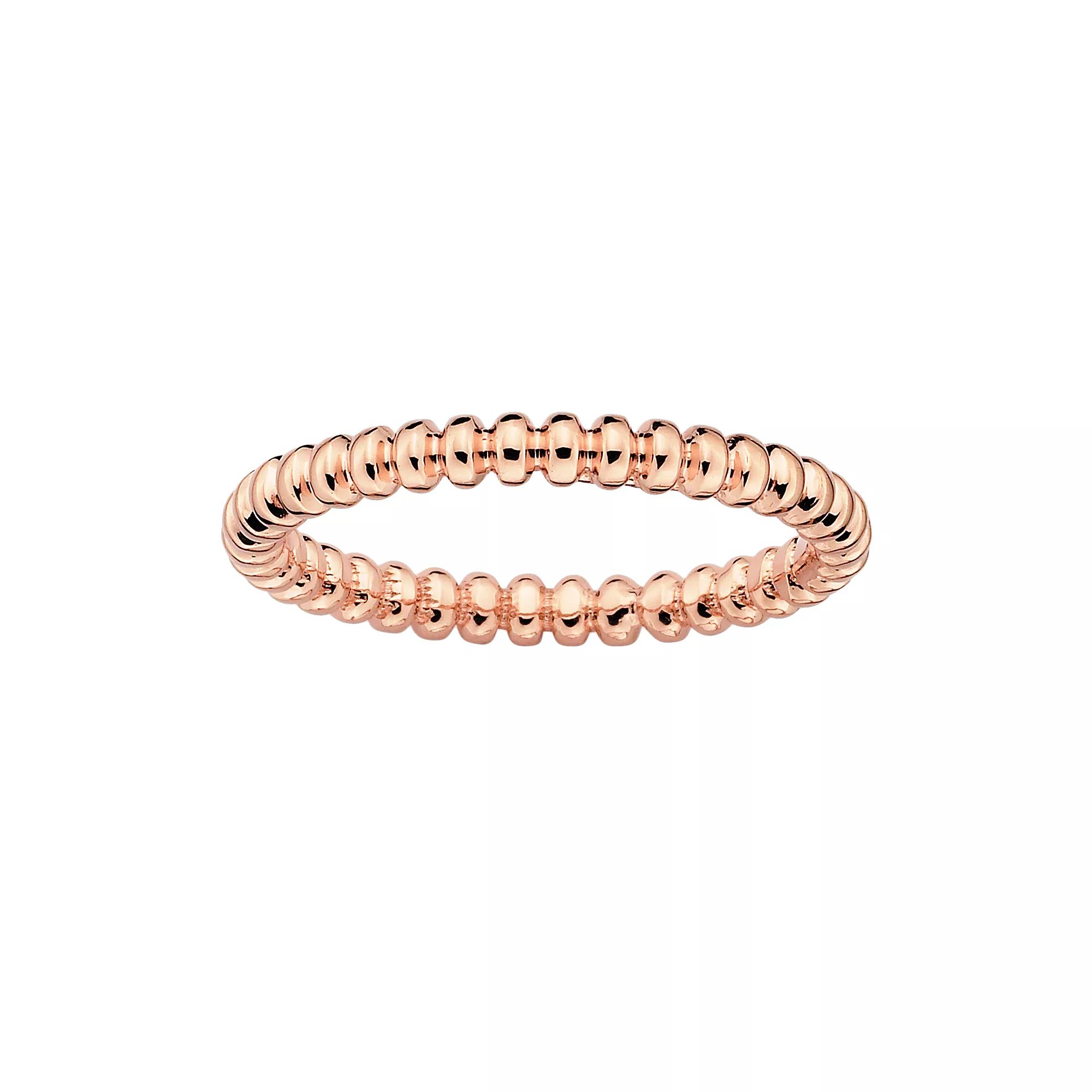 Stacks & Stones 18k Rose Gold Over Silver Beaded Stack Ring, Women's, Pink Product Image