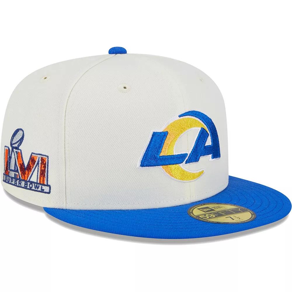 Men's New Era Cream Los Angeles Rams Retro 59FIFTY Fitted Hat, Size: 8, Beige Product Image