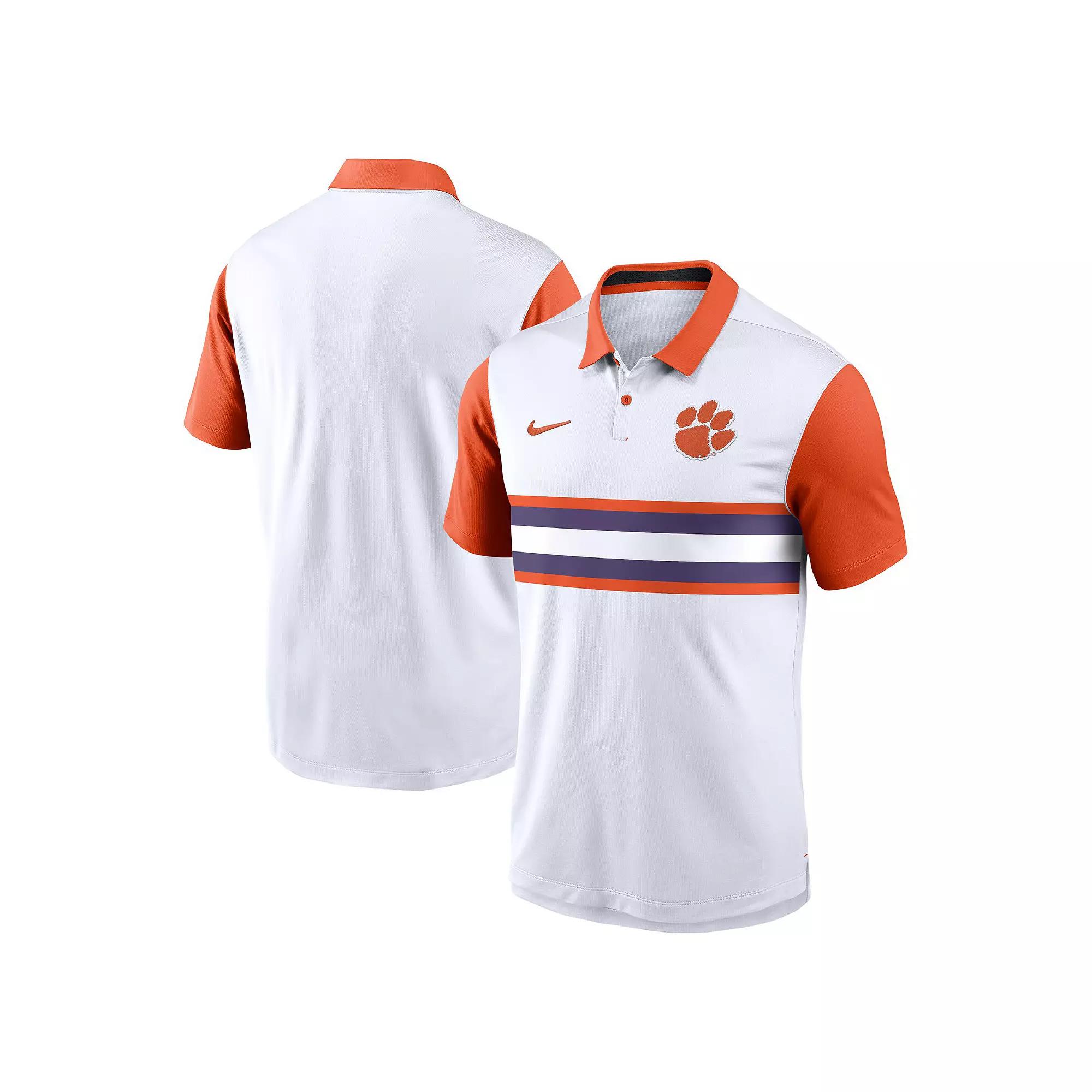 Men's Nike White Clemson Tigers Primetime Campus Vapor Performance Polo,  Product Image