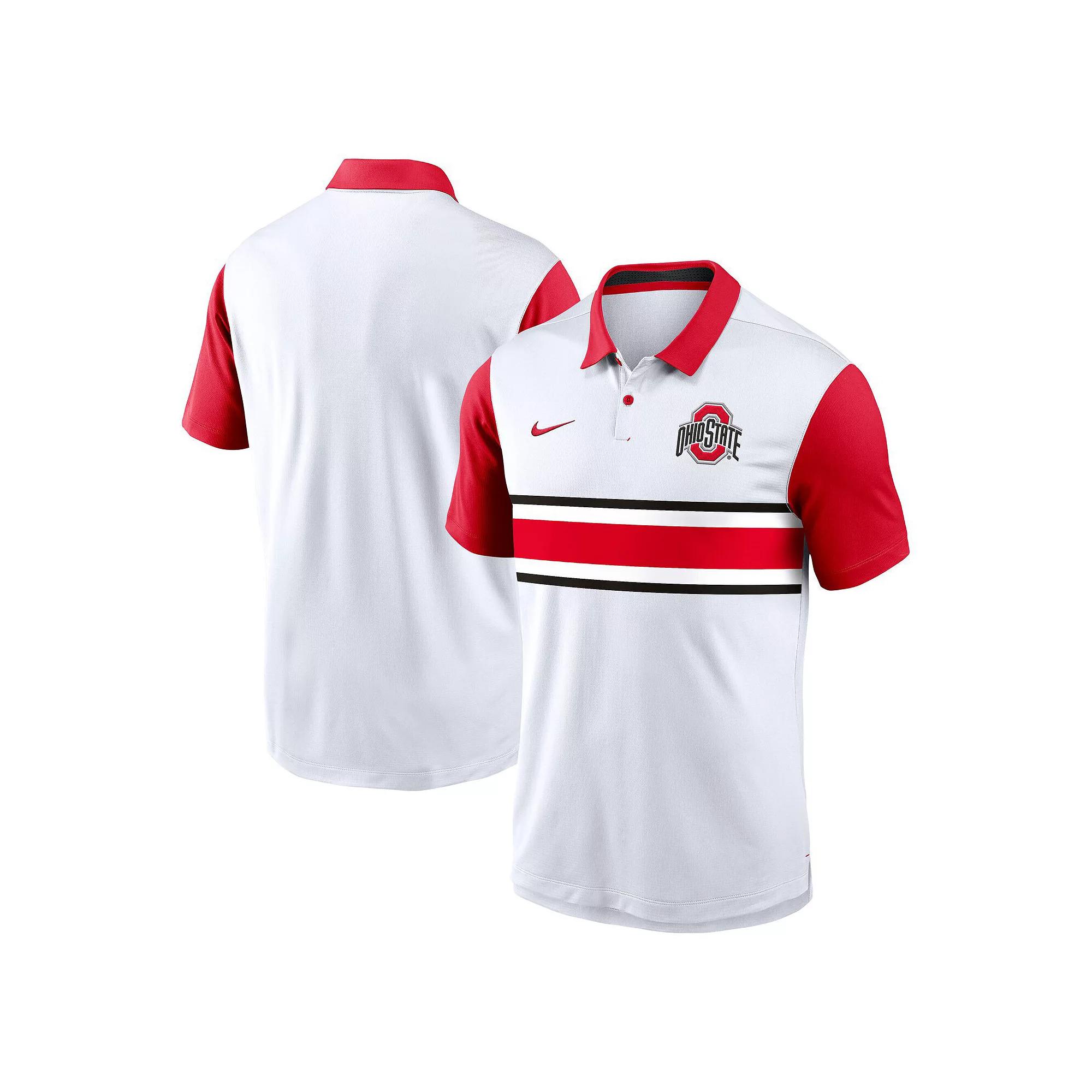 Men's Nike White Ohio State Buckeyes Vapor Performance Polo, Size: Medium Product Image