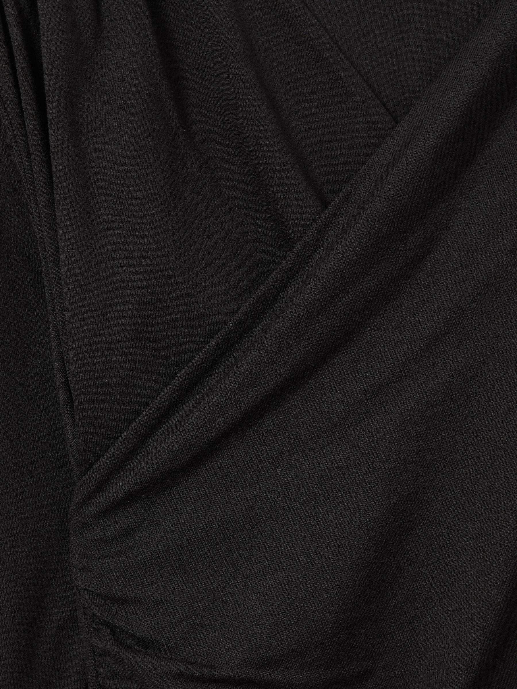 Jersey Wrap Front Midi Dress in Black Product Image
