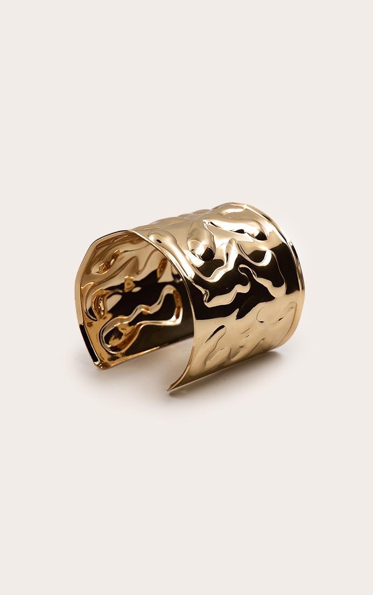 Gold Hammered Symmetrical Cuff Product Image