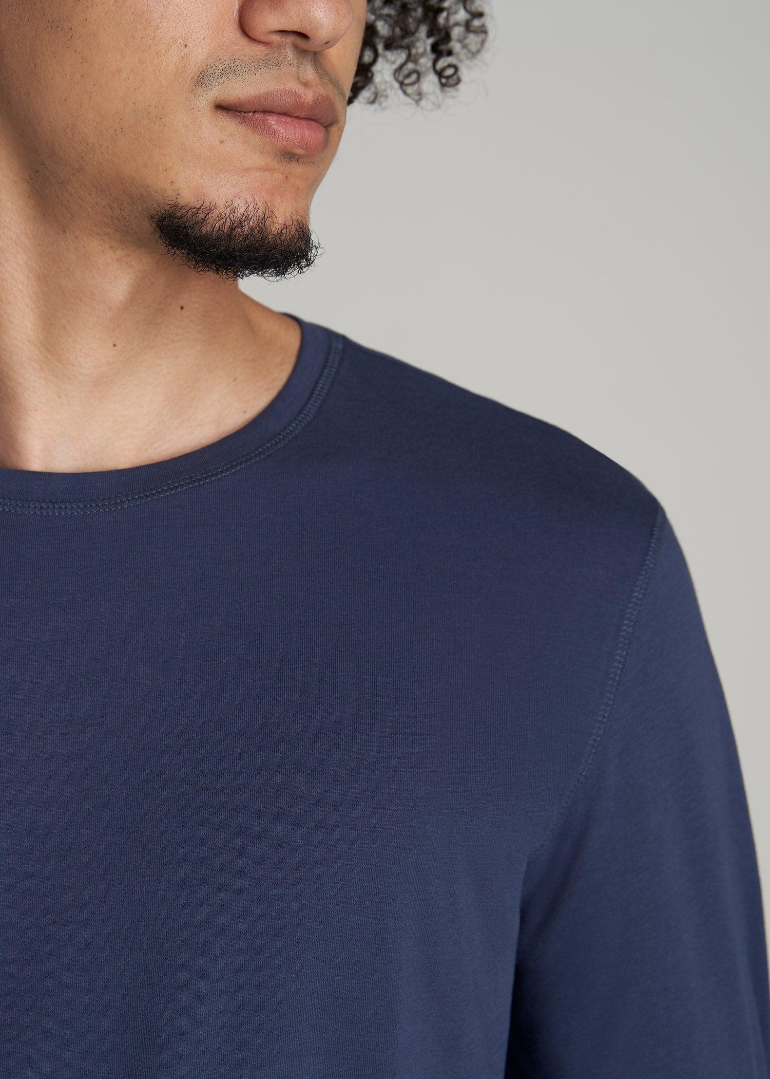 The Essential SLIM-FIT Long Sleeve Tee for Tall Men in Navy Male Product Image