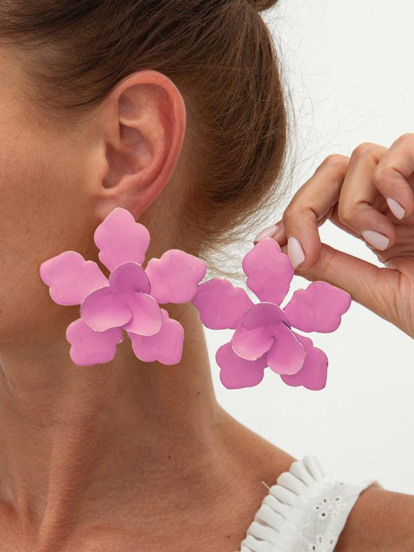 Flower Shape Drop Earrings Product Image