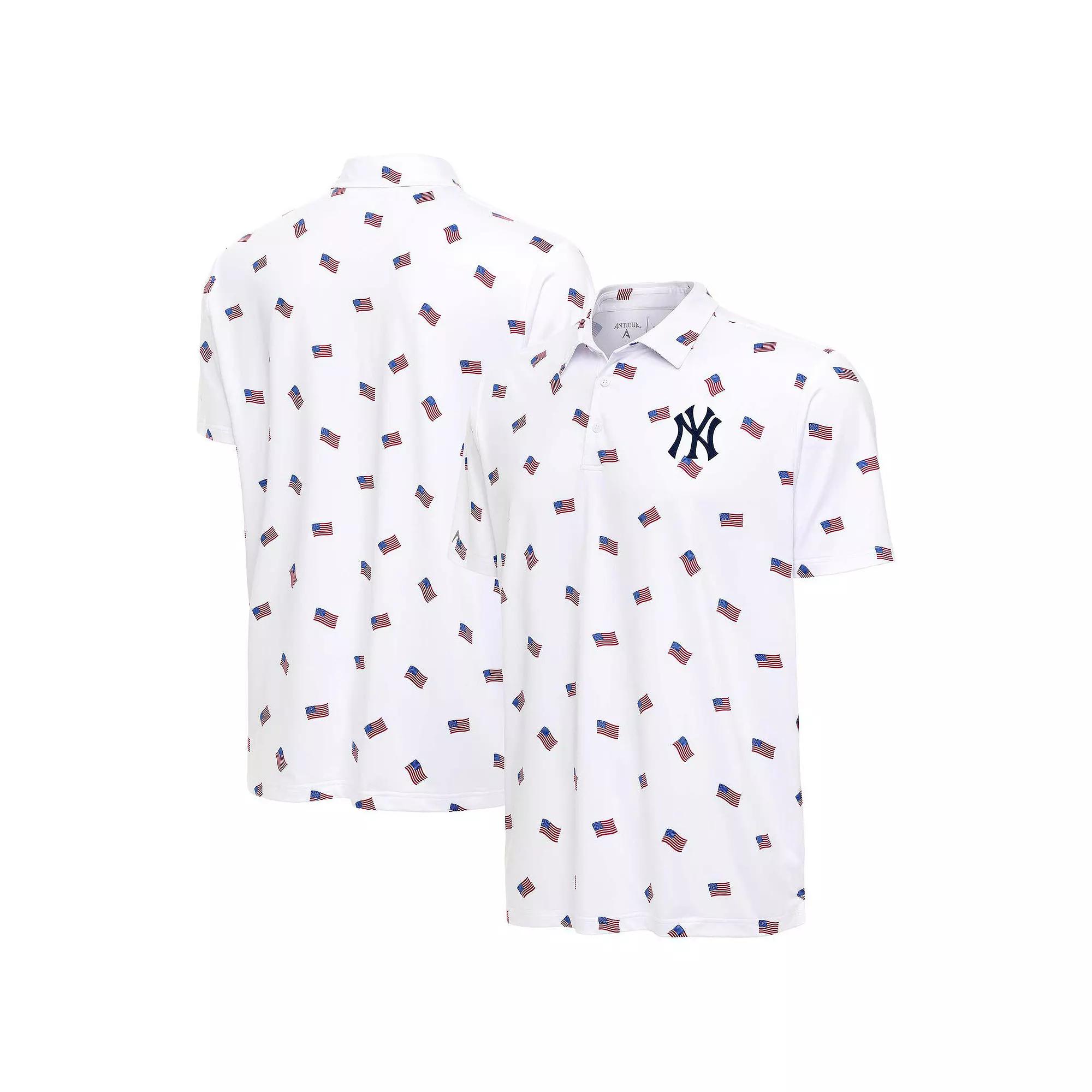 Men's Antigua White New York Yankees Americana Polo,  Product Image