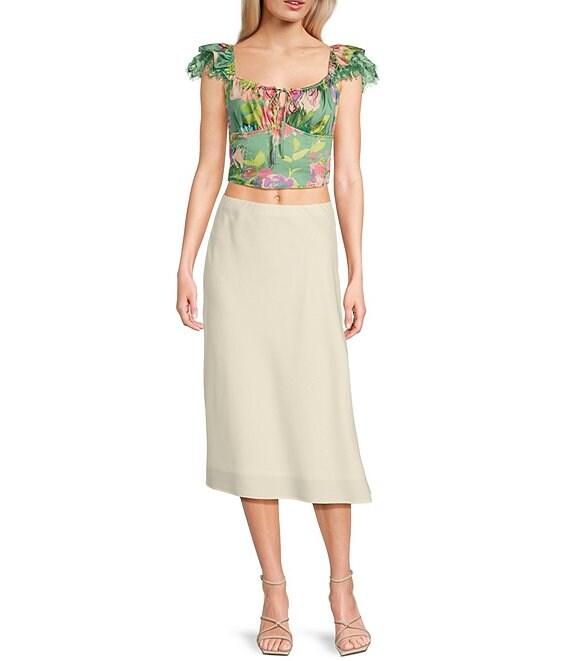 Evolutionary Floral Print Square Neck Top Product Image