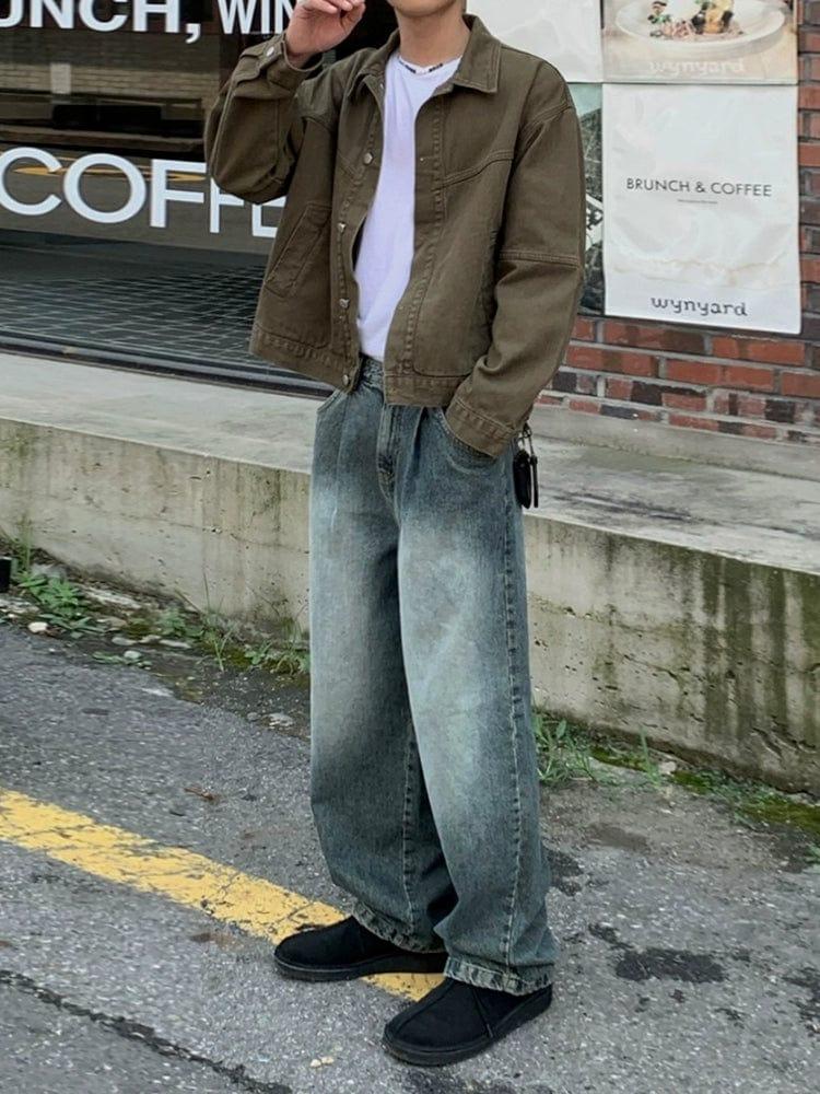 RT No. 11076 WASHED BLUE STRAIGHT DENIM JEANS Product Image