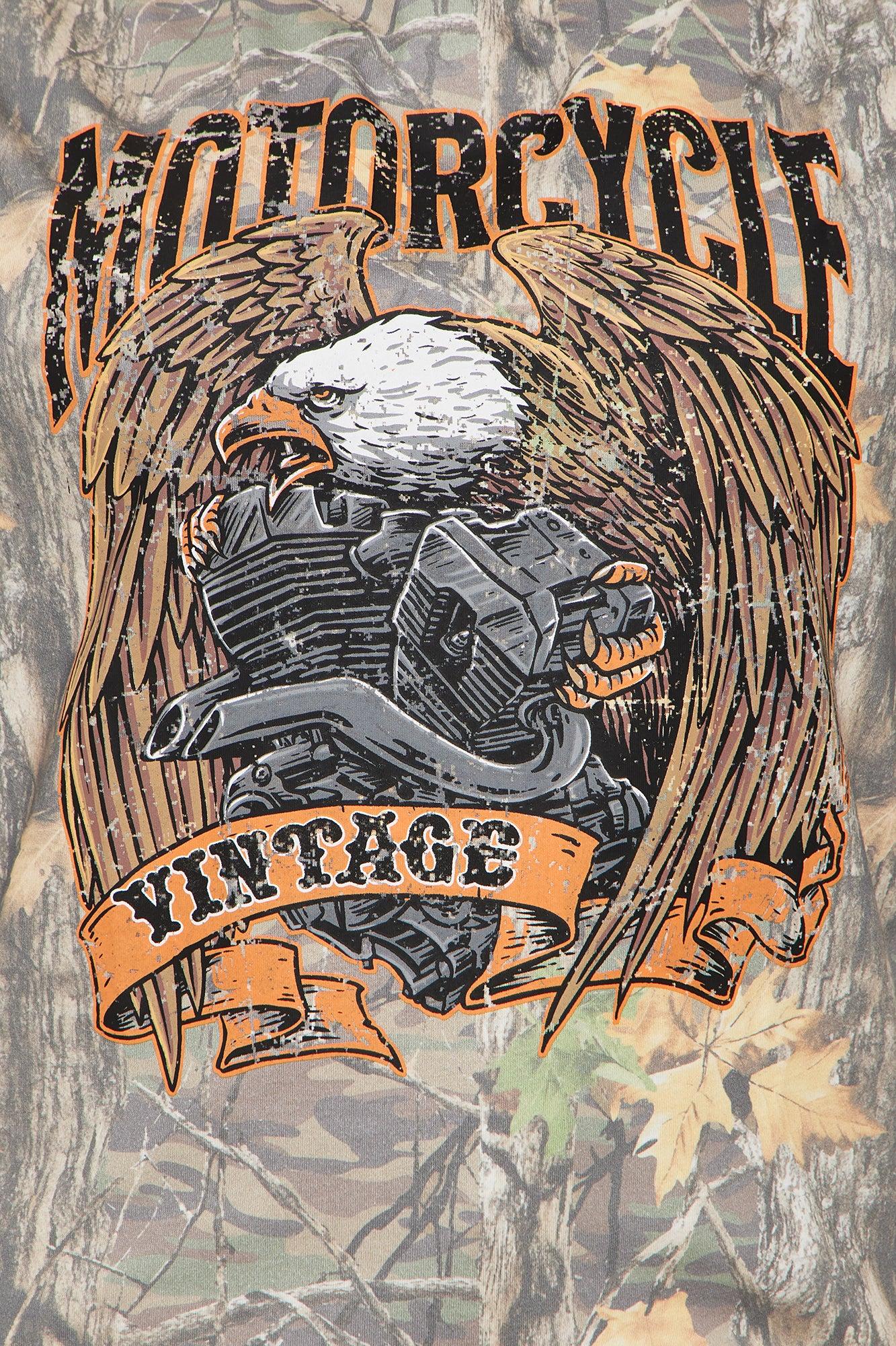 Motorcycle Vintage Camo Tee - Camouflage Female Product Image