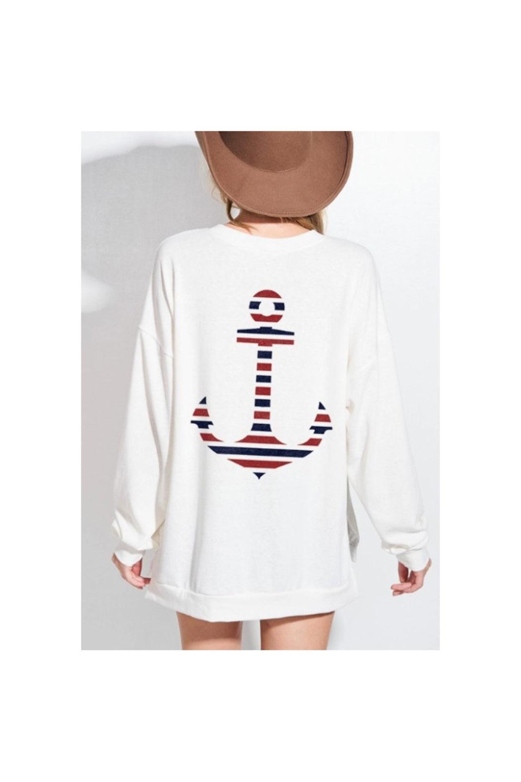 Anchor Print Tri Blend Sweatshirt Product Image