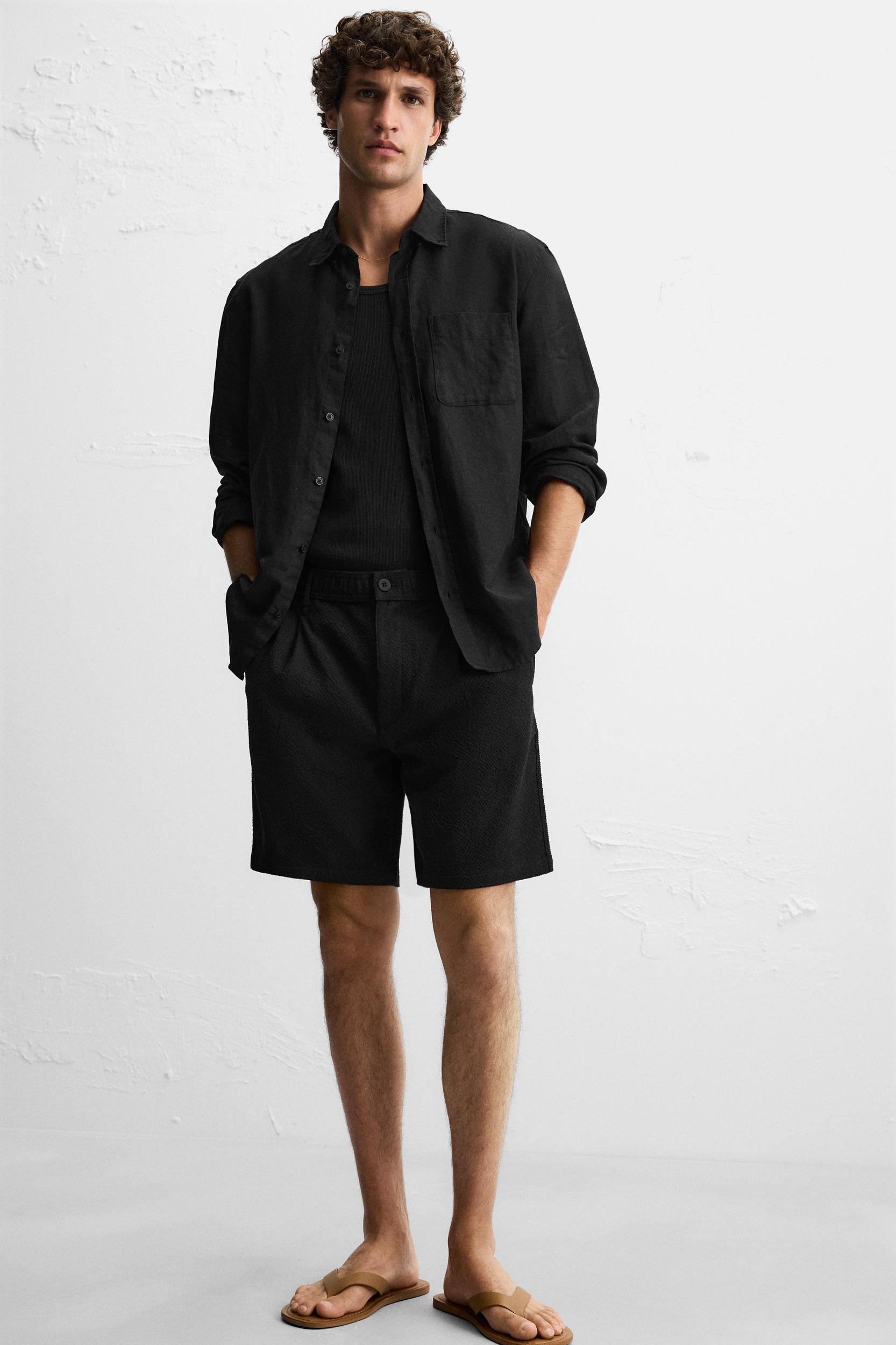 TEXTURED REGULAR FIT SHORTS Product Image