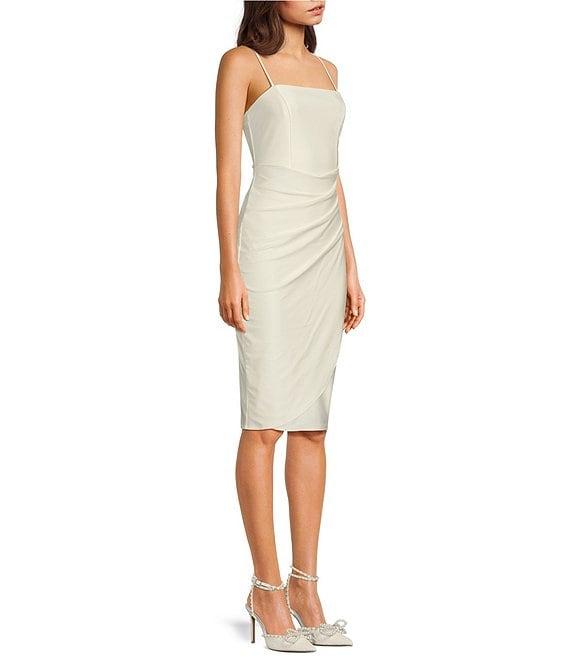 Honey and Rosie Soft Square Neckline Adjustable Strap Bodice Dress Product Image